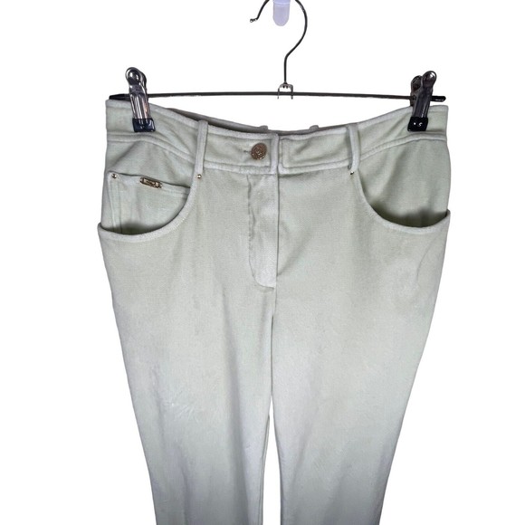 St. John Sport by Marie Gray Size 4 Velour Velvet Spring Green Pants Vintage - Picture 3 of 15